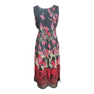 Vintage Jane Ashley Sleeveless Sequined Floral Tie Maxi Dress Petite Medium